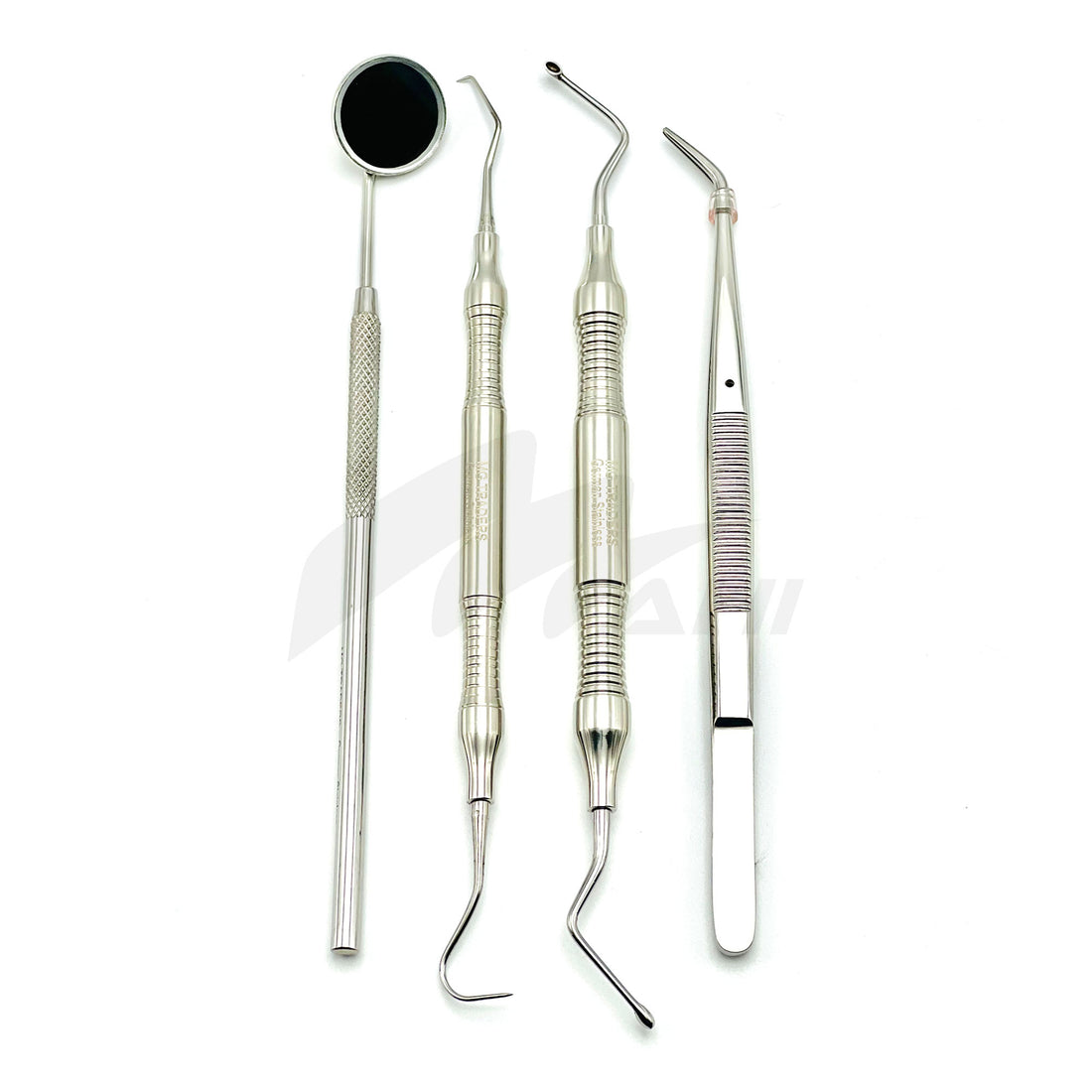 <b>MGD 470</b><br> Examination  Set Of 4Pcs (Mirror/Spoon Excavator/Explorer-Cotton Plier) Stainless Steel