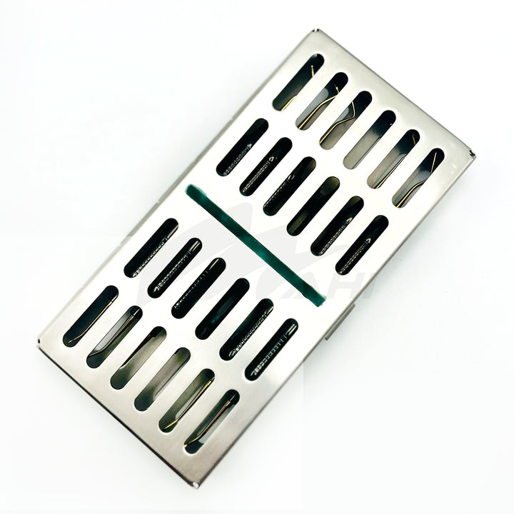 <b>MGD 486</b><br> Composite Filling Spatulas Resin 7pcs Black& Gold Coated  German Stainless Steel
