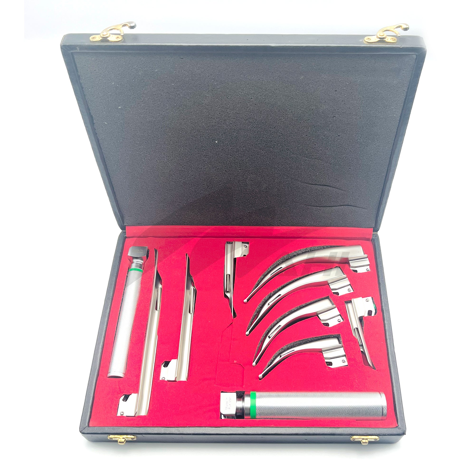 <b>MGS 390</b><br> Laryngoscopes 10Pcs Kit Non Heatable German Green Fiber