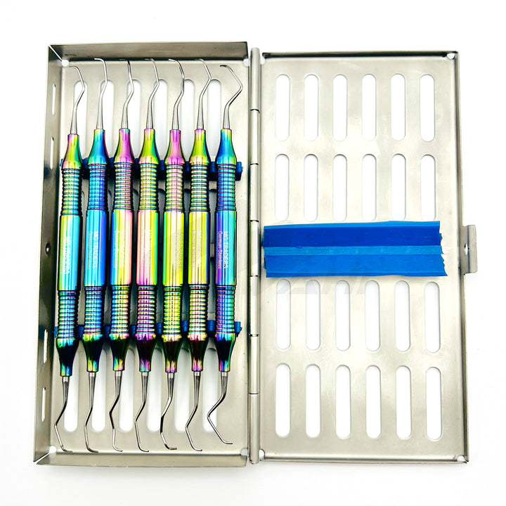 <b>MGD 487</b><br> Gracey Curette 7pcs Multi With Thick Handle German Stainless Steel
