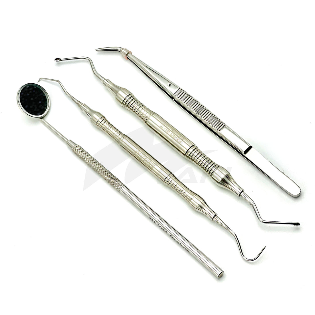 <b>MGD 470</b><br> Examination  Set Of 4Pcs (Mirror/Spoon Excavator/Explorer-Cotton Plier) Stainless Steel