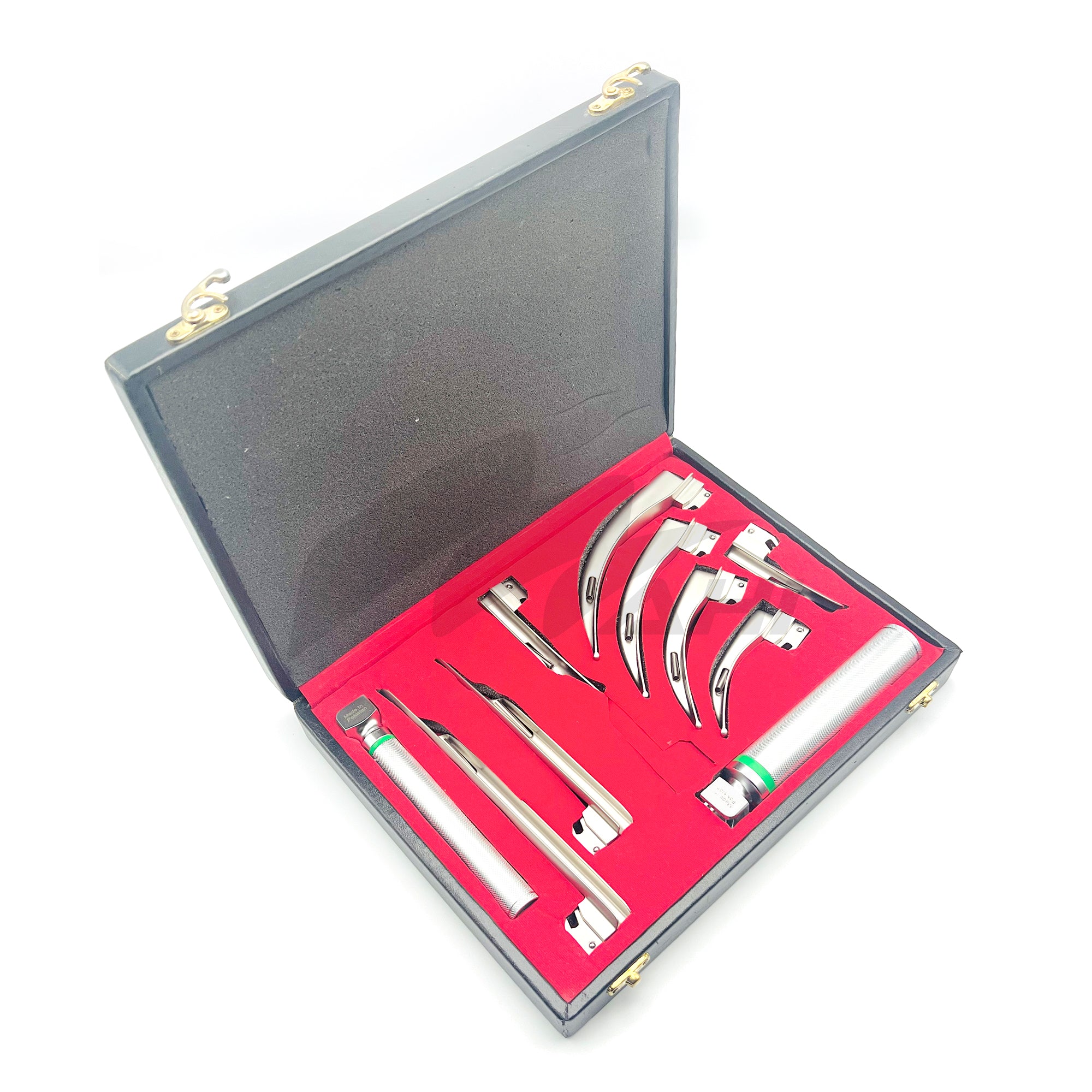 <b>MGS 390</b><br> Laryngoscopes 10Pcs Kit Non Heatable German Green Fiber