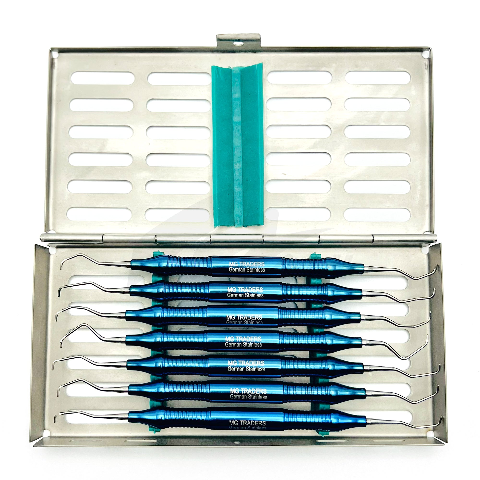 <b>MGD 488</b><br> Gracey Curette 7pcs Blue Thick Handle German Stainless Steel