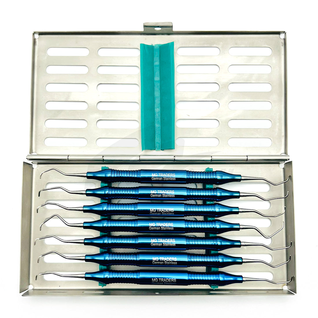 <b>MGD 488</b><br> Gracey Curette 7pcs Blue Thick Handle German Stainless Steel