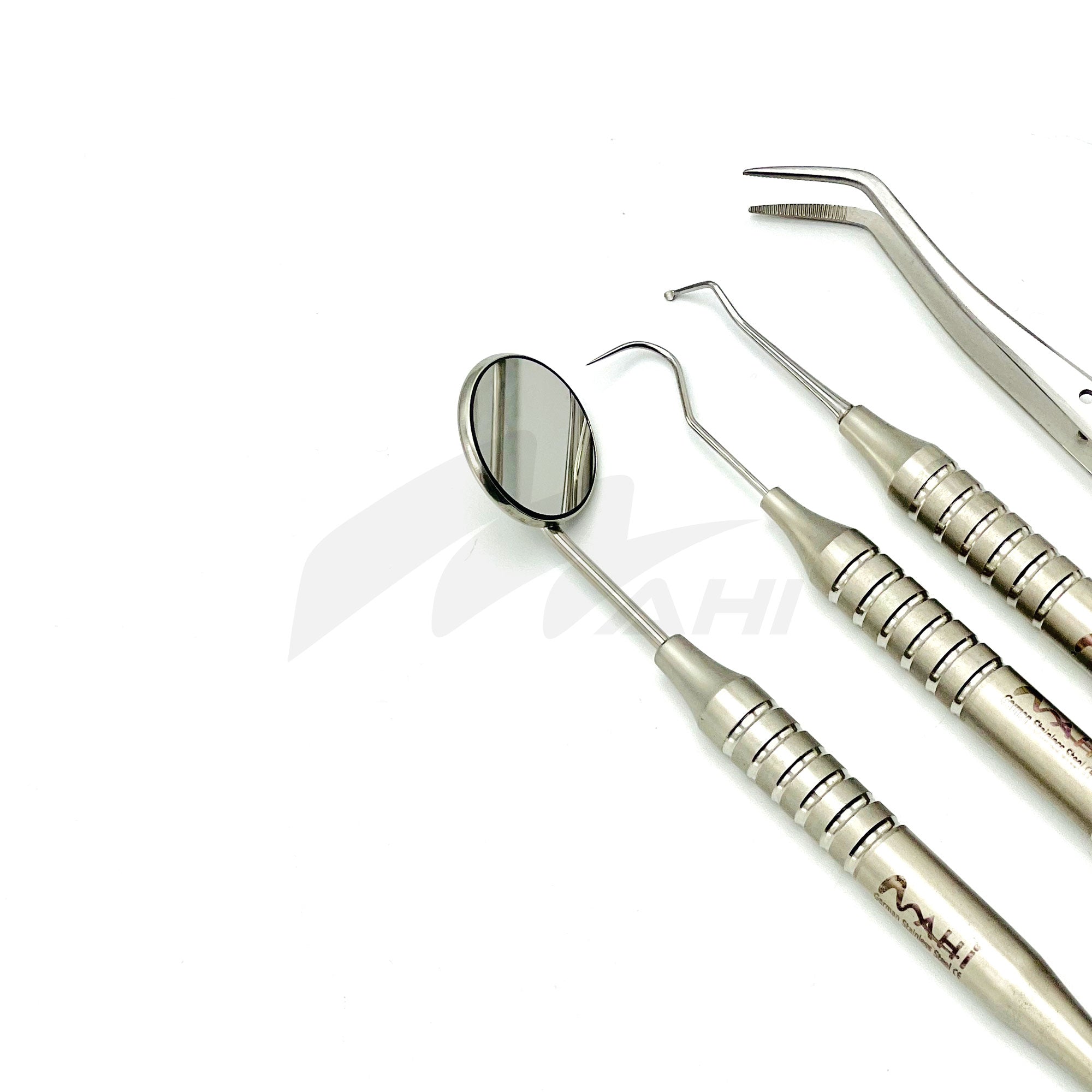 <b>MGD 471</b><br> Examination  Set Of 4Pcs (Mirror/Spoon Excavator/Explorer-Cotton Plier) Stainless Steel