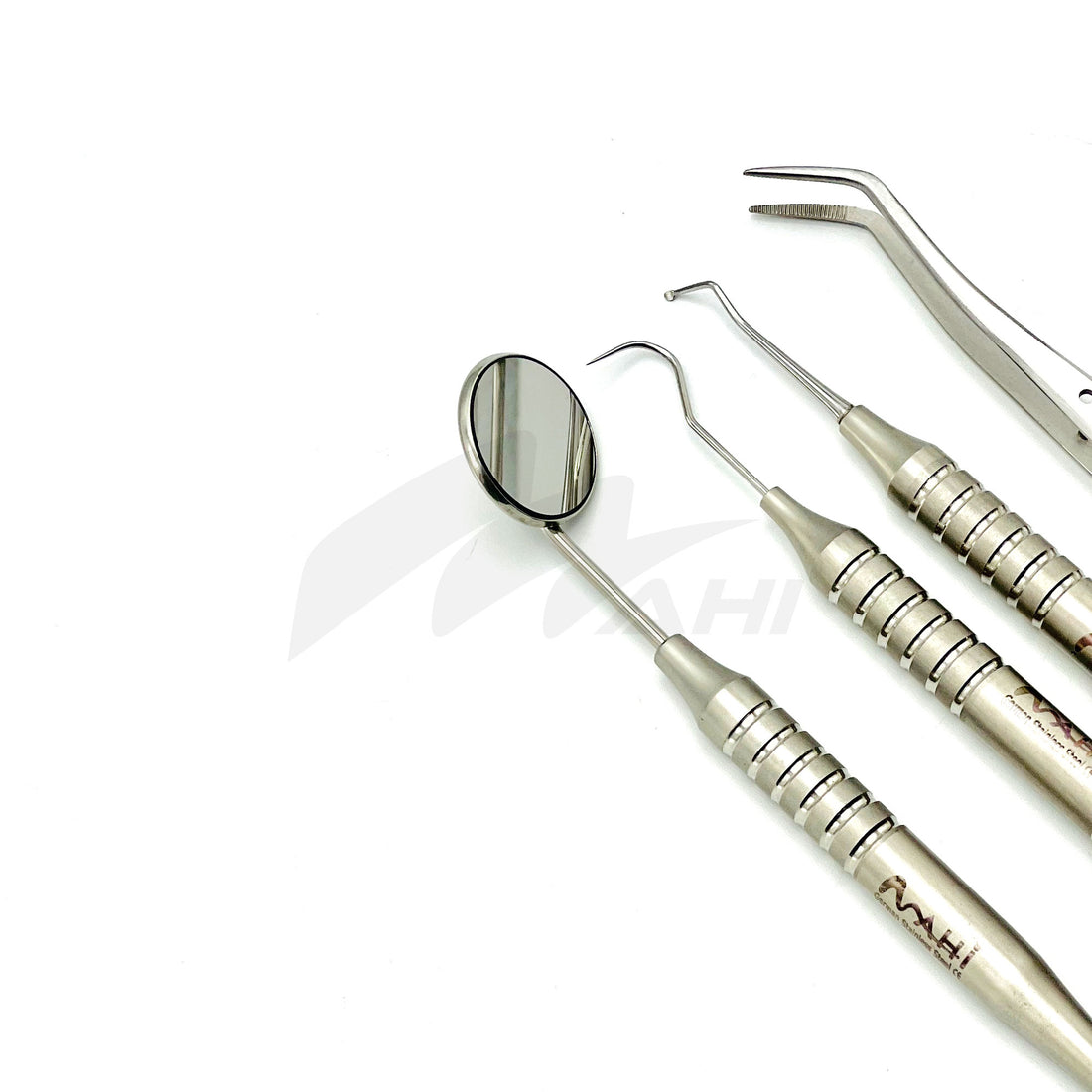 <b>MGD 471</b><br> Examination  Set Of 4Pcs (Mirror/Spoon Excavator/Explorer-Cotton Plier) Stainless Steel