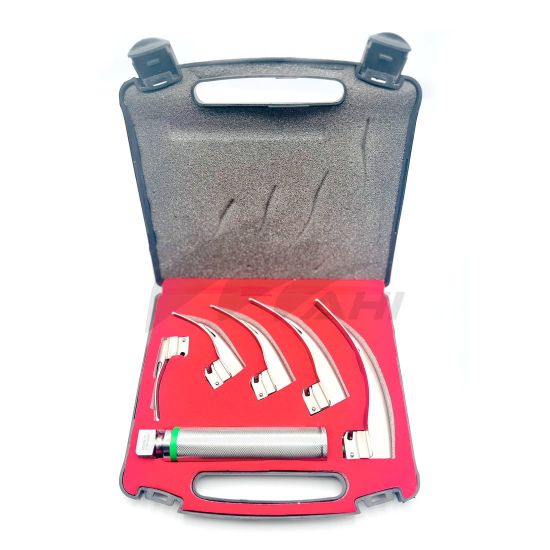 <b>MGS 389</b><br> Laryngoscopes 6 Pcs Kit – Non-Heatable German Green Fiber
