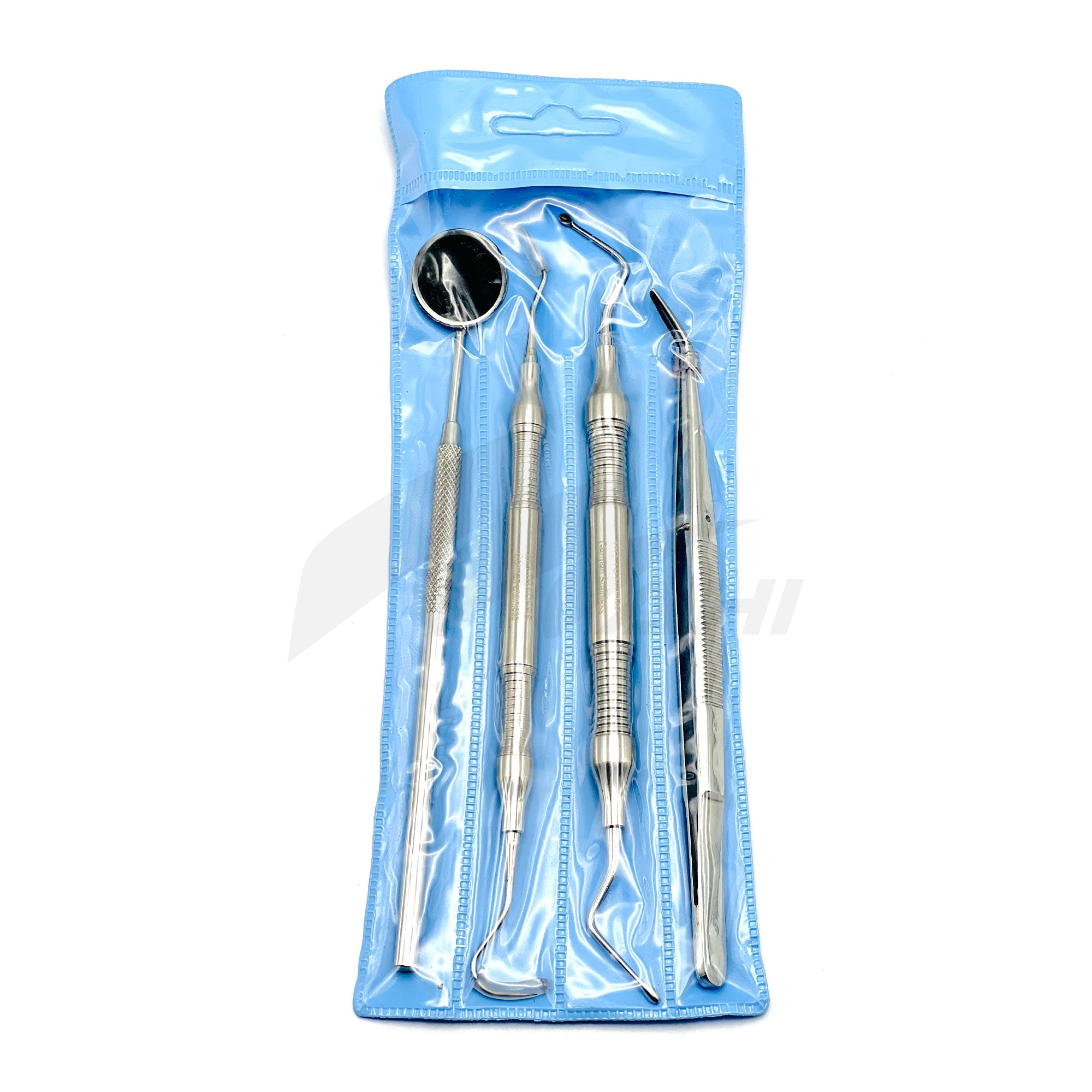 <b>MGD 470</b><br> Examination  Set Of 4Pcs (Mirror/Spoon Excavator/Explorer-Cotton Plier) Stainless Steel