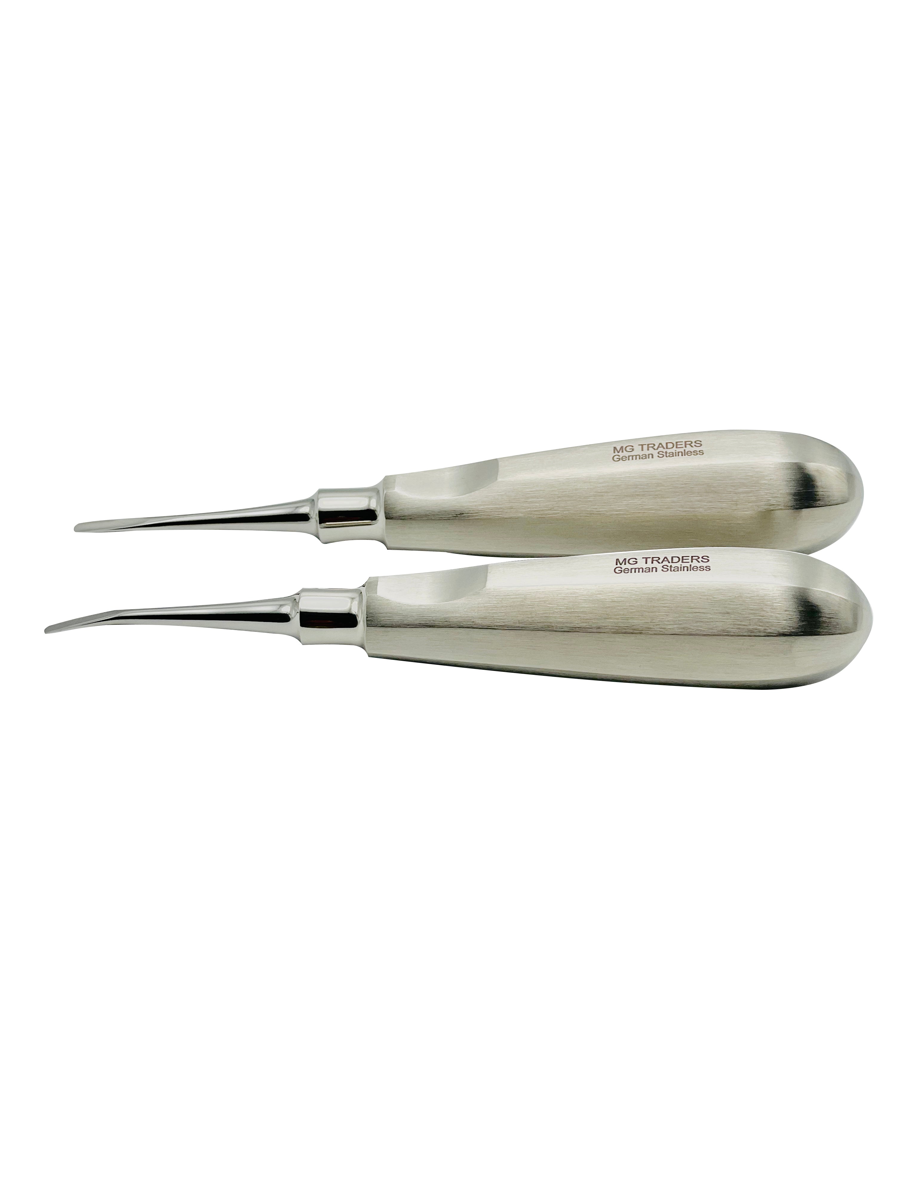 <b>MGD 217</b><br> Elevators & Luxator 4mm point Straight /Curved / German Stainless Steel 2 pcs Set