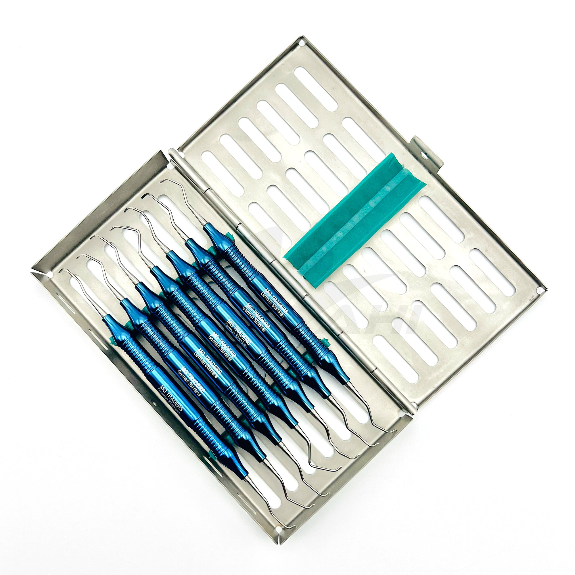 <b>MGD 488</b><br> Gracey Curette 7pcs Blue Thick Handle German Stainless Steel