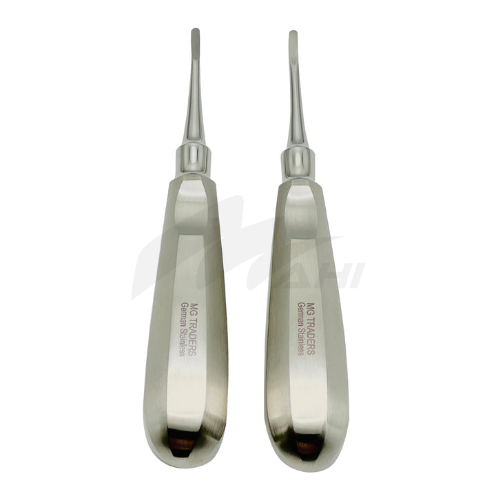 <b>MGD 214</b><br> Elevators & Luxator 3mm point Straight /Curved / German Stainless Steel 2 pcs Set