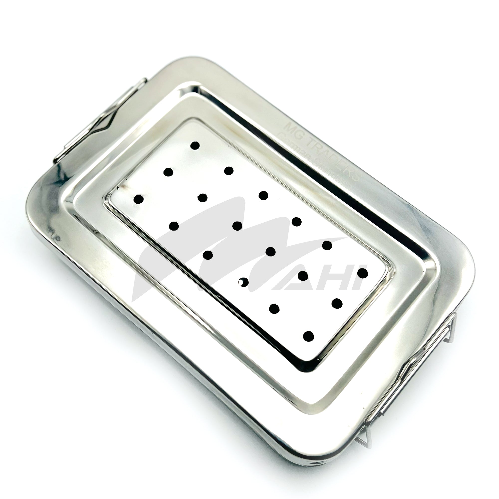 <b>MGS 379</b><br> Instruments Box With Lock (Size 8x16) (Depth 4lnch) German Stainless Steel