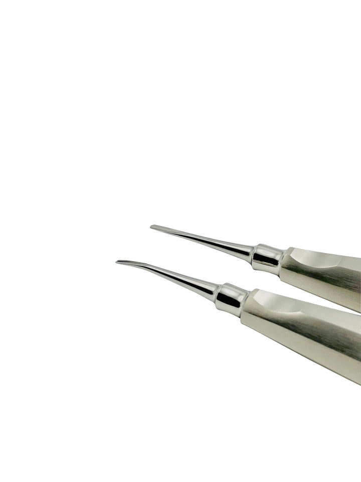 <b>MGD 217</b><br> Elevators & Luxator 4mm point Straight /Curved / German Stainless Steel 2 pcs Set