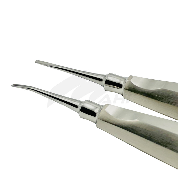 <b>MGD 214</b><br> Elevators & Luxator 3mm point Straight /Curved / German Stainless Steel 2 pcs Set