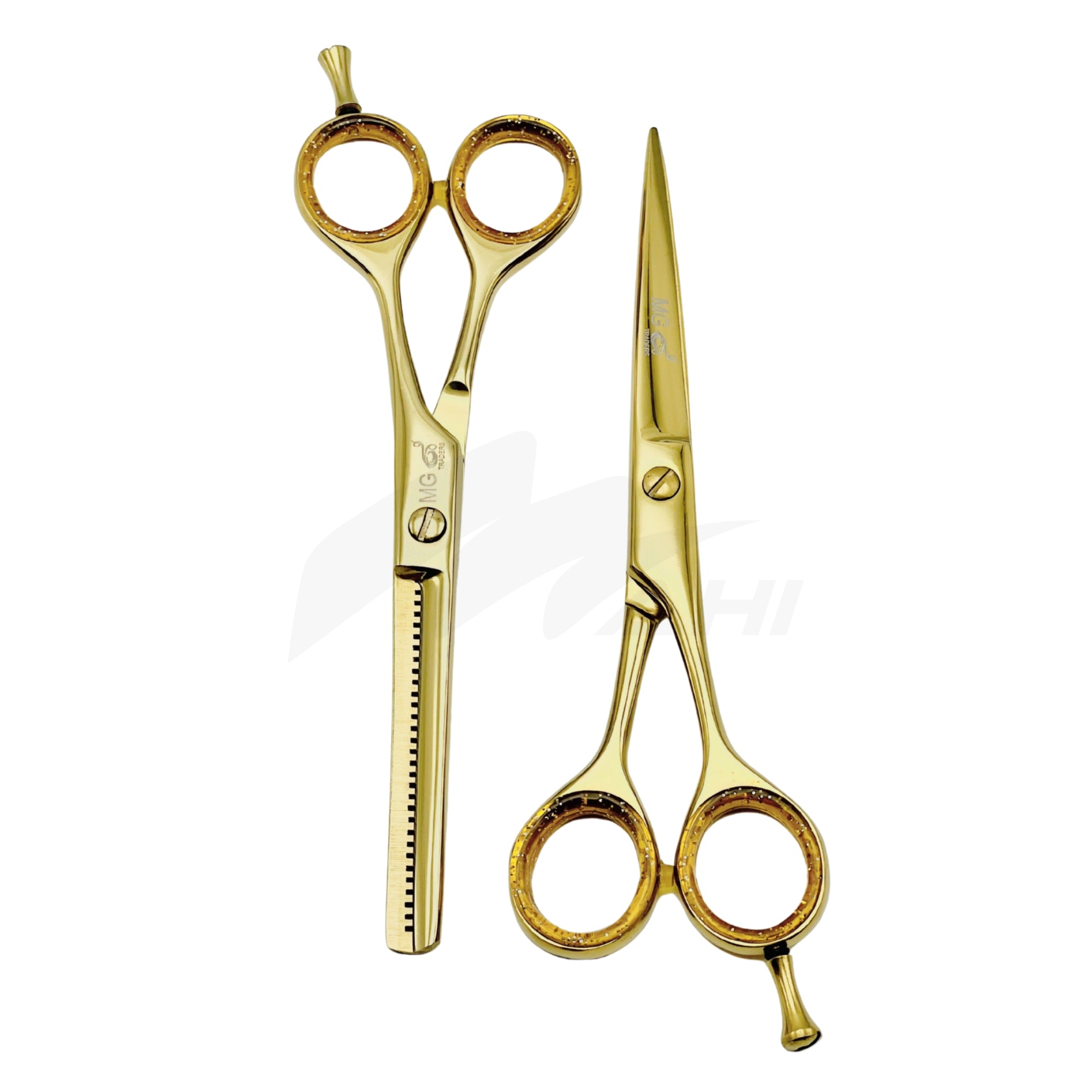 <b>MGB 103</b><br> PROFESSIONAL BARBAR HAIRDRESSING RAZOR SCISSOR & THING GOLD COATED 6" GURMAN STAINLESS STEEL