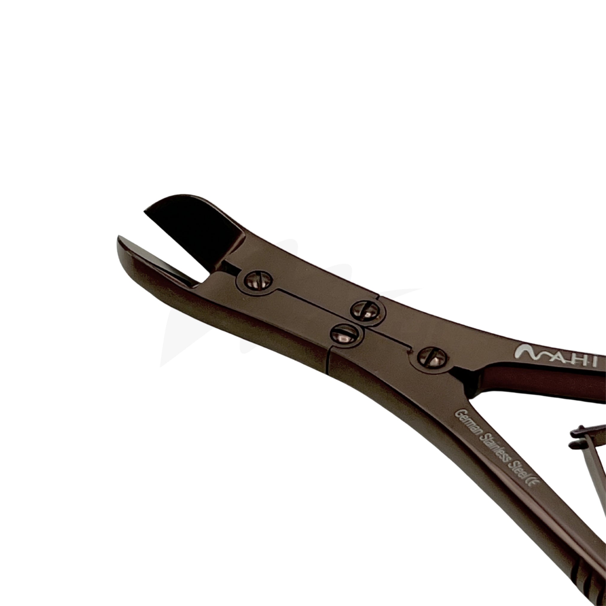 <b>MGS 113</b><br> Bone Cutter Curved 20cm Rose Gold Titanium German Stainless Steel