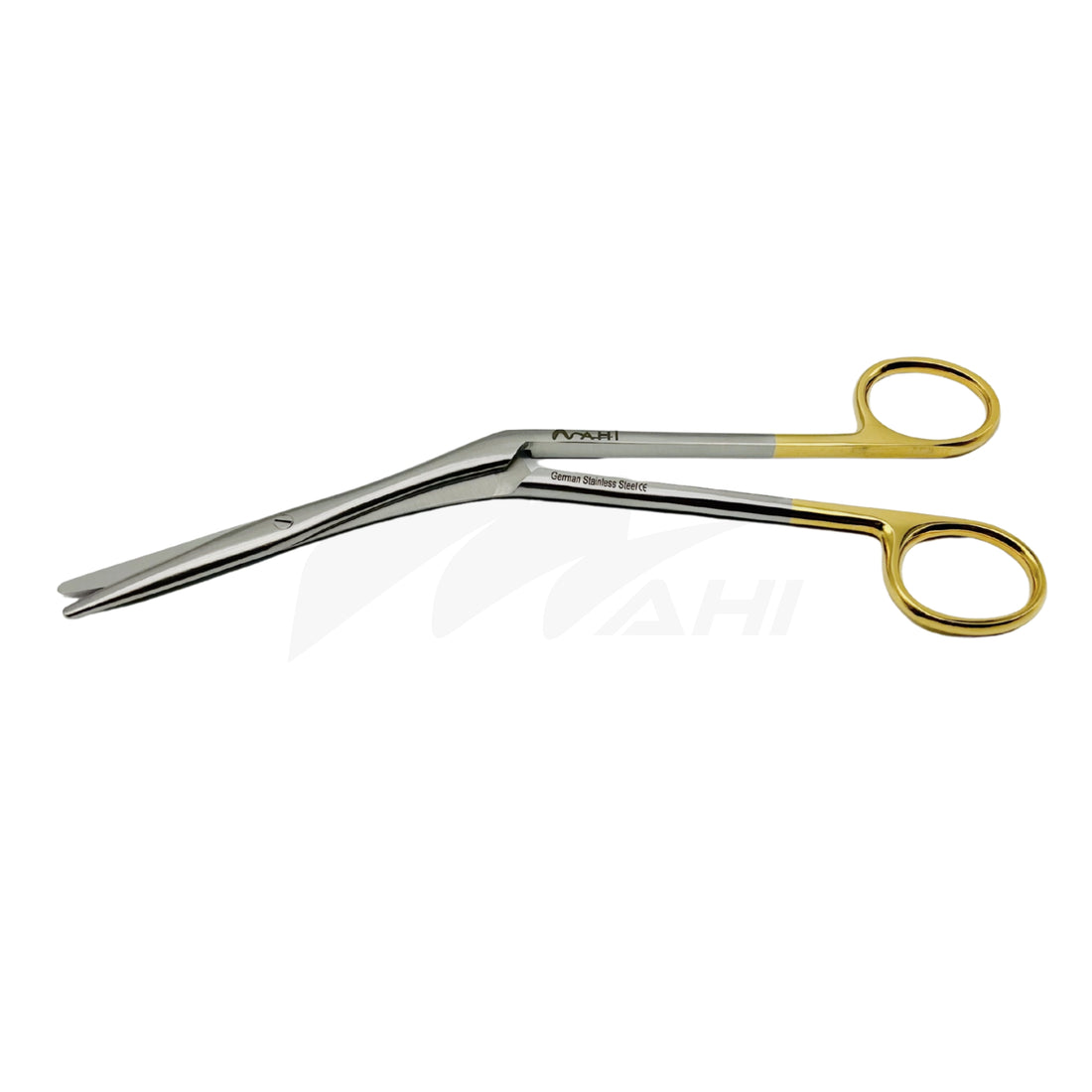 <b>MGS 252</b><br> Knight Nasal Angled Scissor With Gold18cm German Stainless Steel