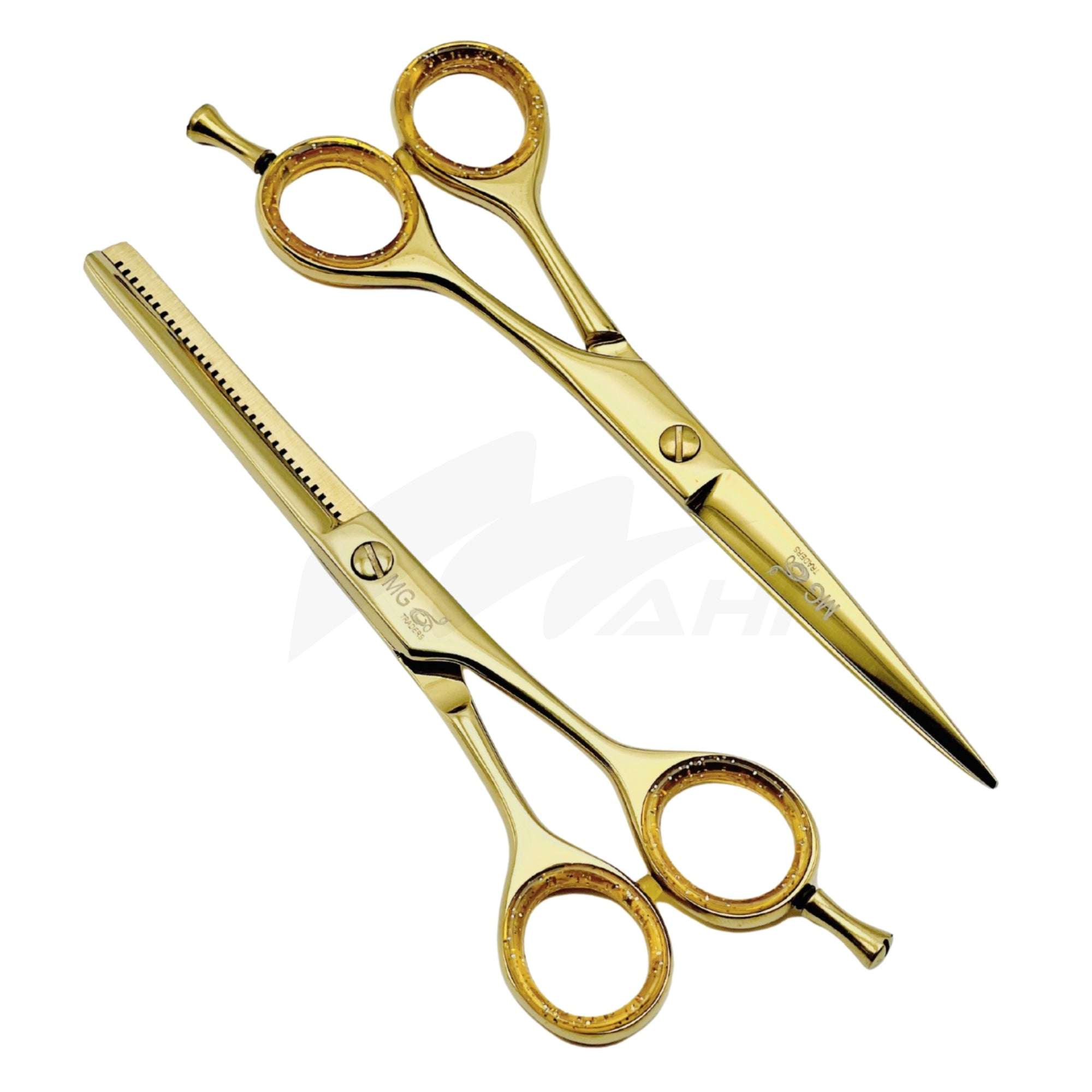 <b>MGB 103</b><br> PROFESSIONAL BARBAR HAIRDRESSING RAZOR SCISSOR & THING GOLD COATED 6" GURMAN STAINLESS STEEL