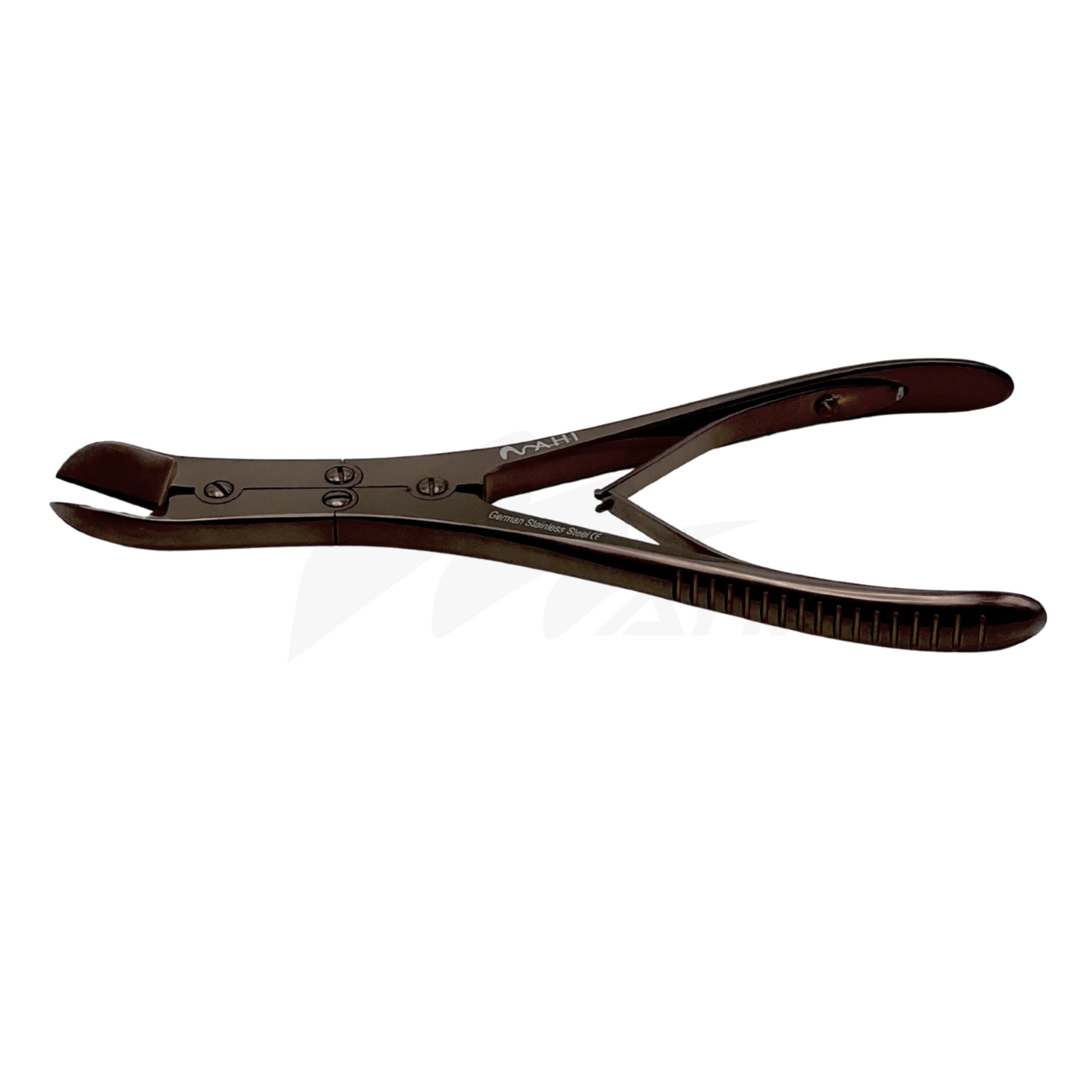 <b>MGS 113</b><br> Bone Cutter Curved 20cm Rose Gold Titanium German Stainless Steel