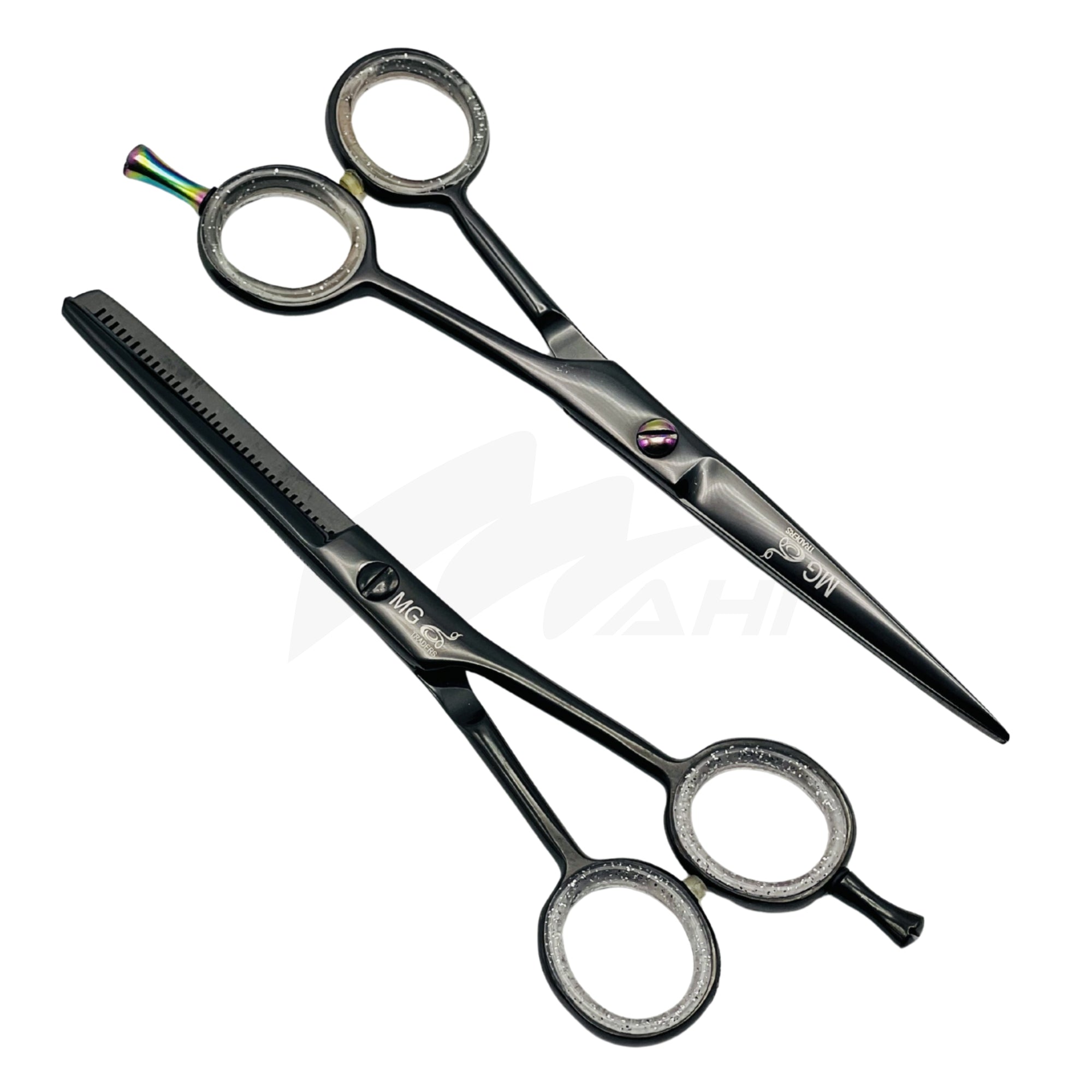 <b>MGB 102</b><br> PROFESSIONAL BARBAR HAIRDRESSING RAZOR SCISSOR & THING BLACK COATED 6" GURMAN STAINLESS STEEL