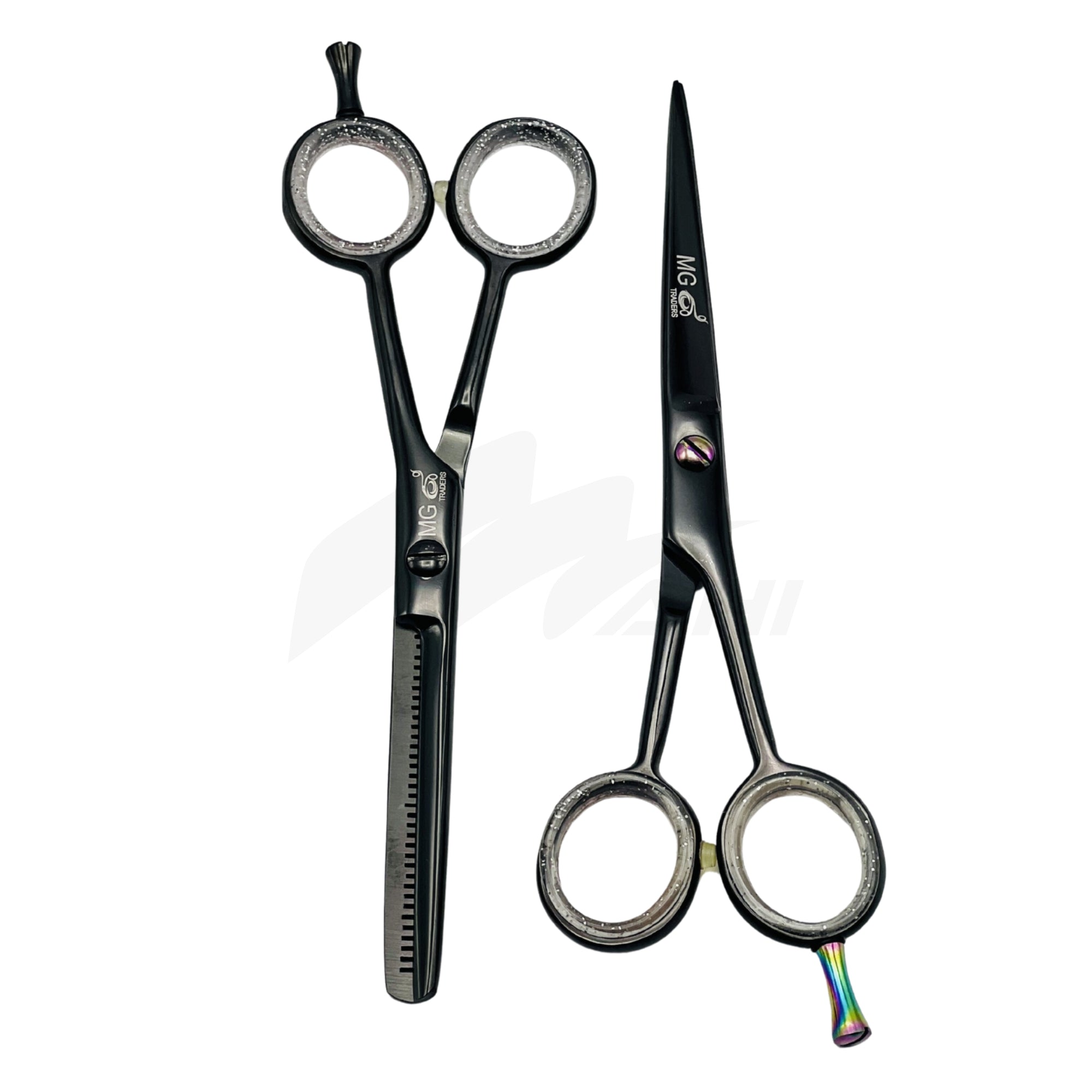 <b>MGB 102</b><br> PROFESSIONAL BARBAR HAIRDRESSING RAZOR SCISSOR & THING BLACK COATED 6" GURMAN STAINLESS STEEL
