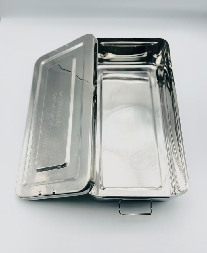 Sterilization Instruments Box With Double Lock (Size 9x6) German Stainless Steel